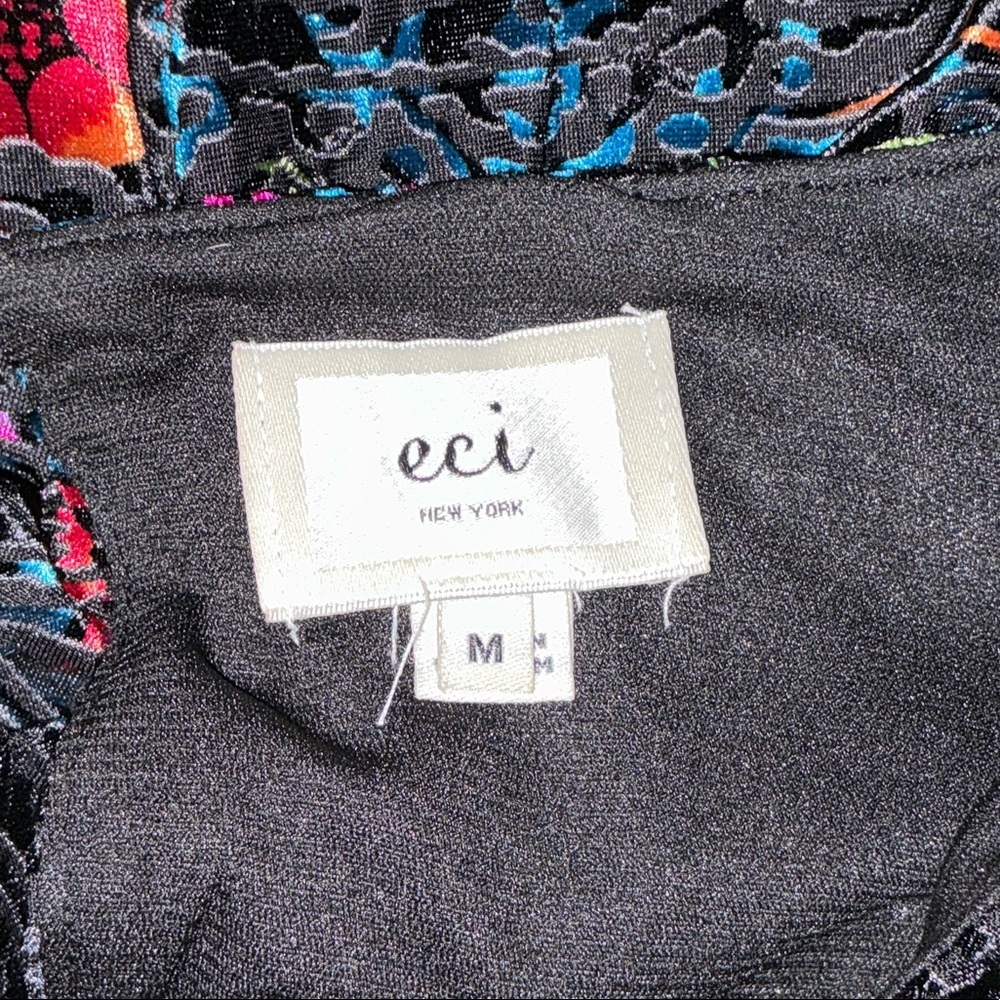 Beautiful Black Dress from eci. Size M. Black Velvet with beautiful colors. - Picture 6 of 10